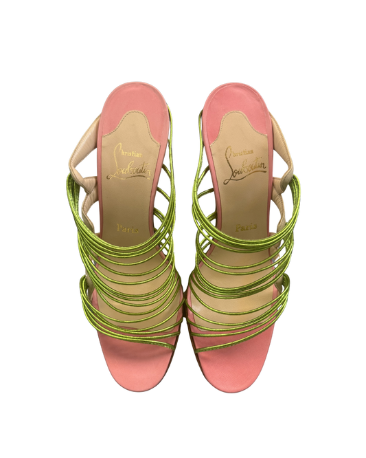Christian Louboutin Green Strappy Sandals