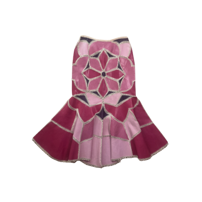 Keita Maruyama Pink Patchwork Leather Mermaid Skirt