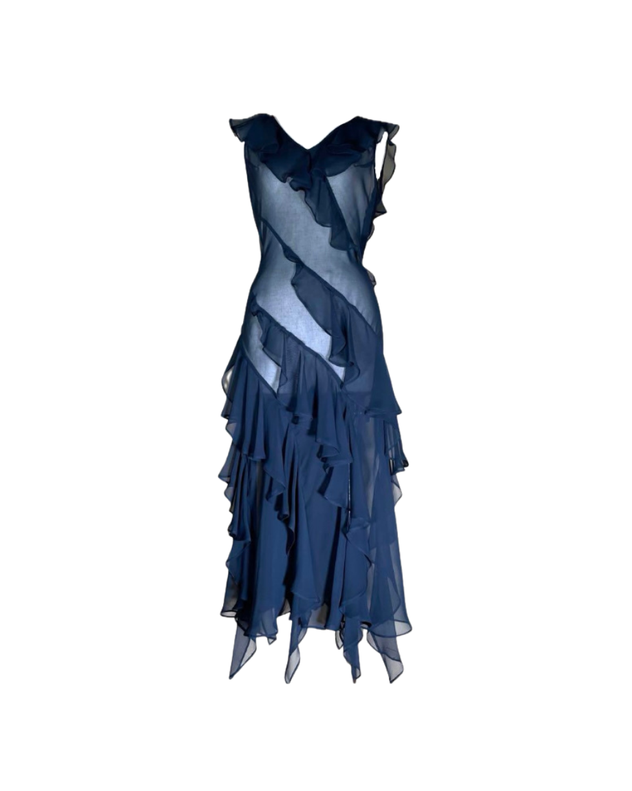 Donna Karan Layered Sheer Dress