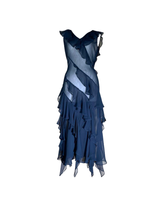 Donna Karan Layered Sheer Dress