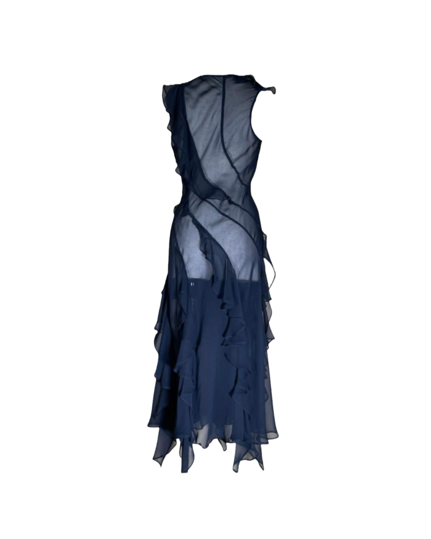 Donna Karan Layered Sheer Dress