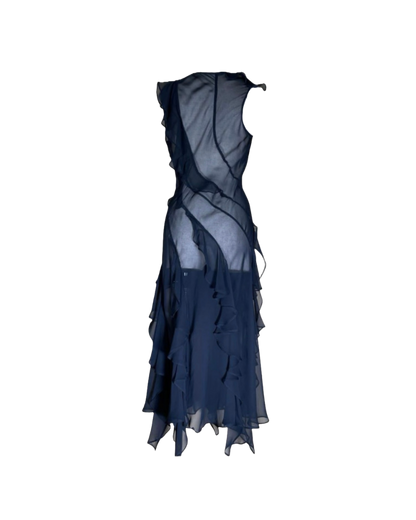 Donna Karan Layered Sheer Dress