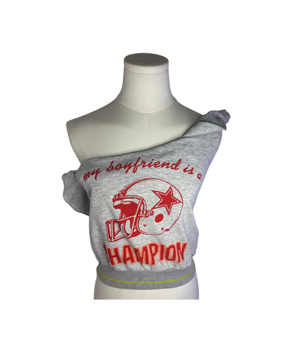 Dolce & Gabbana “My Boyfriend is a Champion” One Shoulder Top