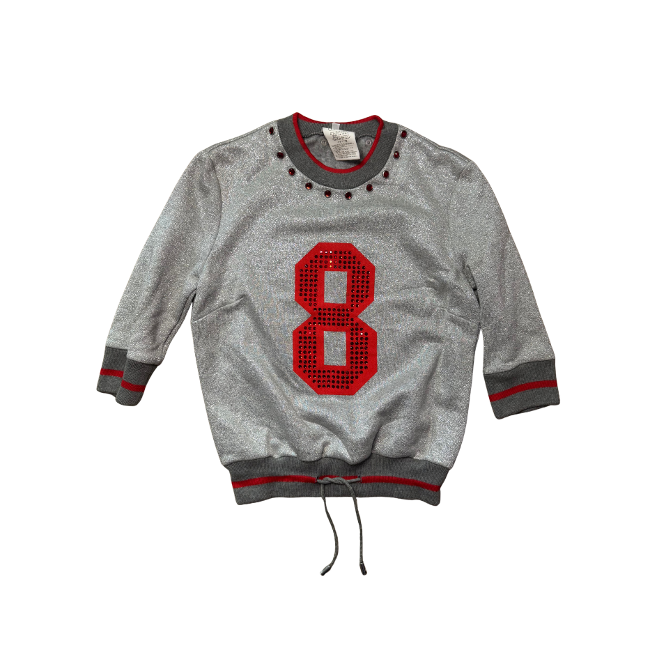 Dolce & Gabbana “8” Grey Glitter Top