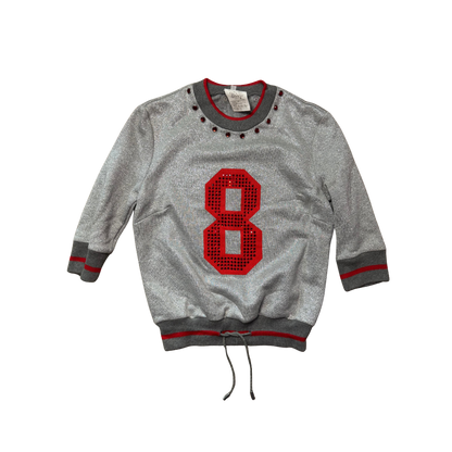 Dolce & Gabbana “8” Grey Glitter Top