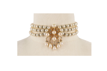 Christian Dior Triple Strand Pearl Necklace