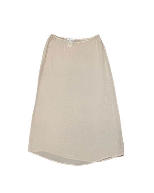 Blumarine Nude Sheer Midi Skirt