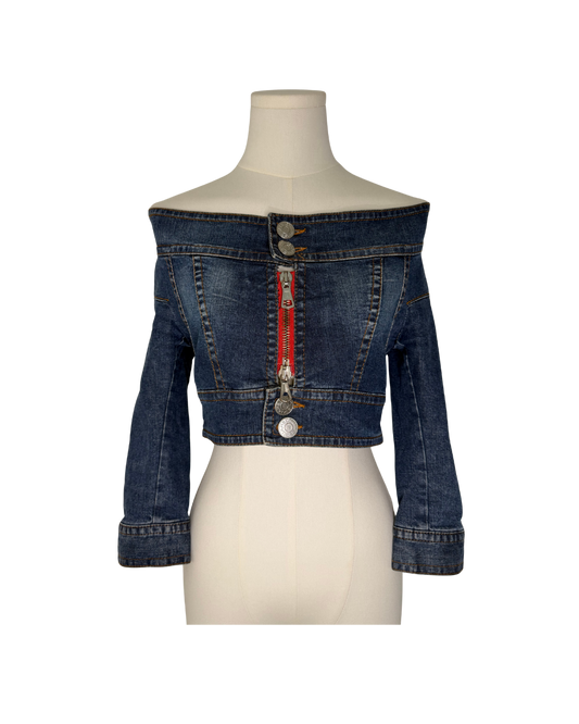 Dsquared² Cropped Denim Double-Zip Jacket