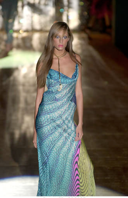 Roberto Cavalli Multicolor Printed Silk Gown