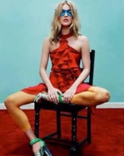 Yves Saint Laurent Strapless Red Ruffle Dress