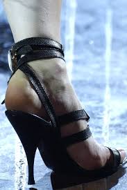 Alexander McQueen Brown Snakeskin Watch Wrap Heels