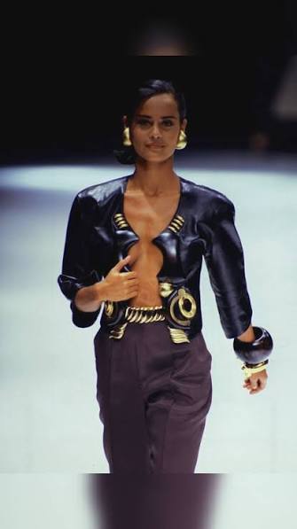 Gianfranco Ferre Cropped Black Leather Jacket