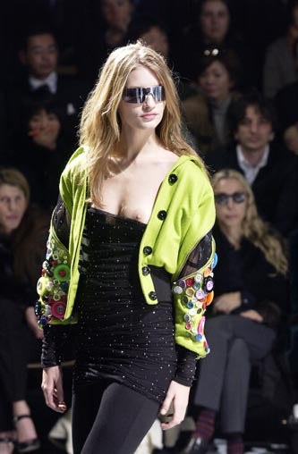 Dolce & Gabbana Yellow Fur Button Jacket
