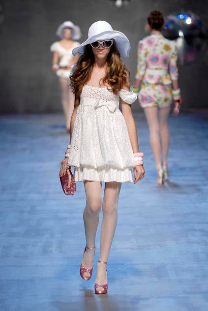 Blugirl White Eyelet Mini Babydoll Dress