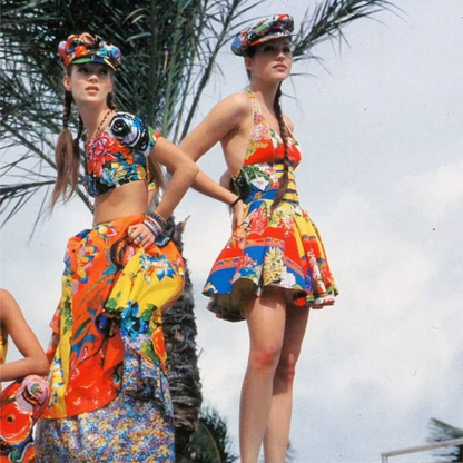Versus Gianni Versace Floral Halter Mini Dress