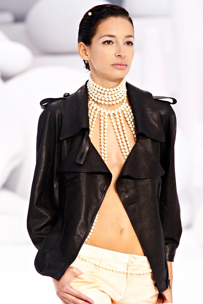 Chanel Black Asymmetrical Backless Leather Tie Jacket